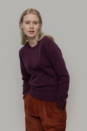 Rifo - Laura Woman Recycled Wool Sweater - Purple Prugna