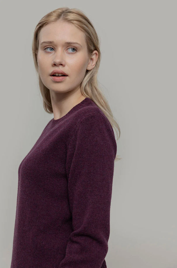 Rifo - Laura Woman Recycled Wool Sweater - Purple Prugna