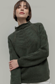 Rifo - Corinna Woman Wool Sweater - Green Foresta
