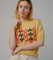 Degen - Zinnia Flower Sweater Tee -