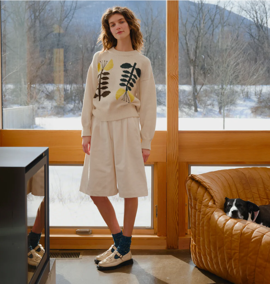 Degen - Yarrow Embroidered Flora Sweater