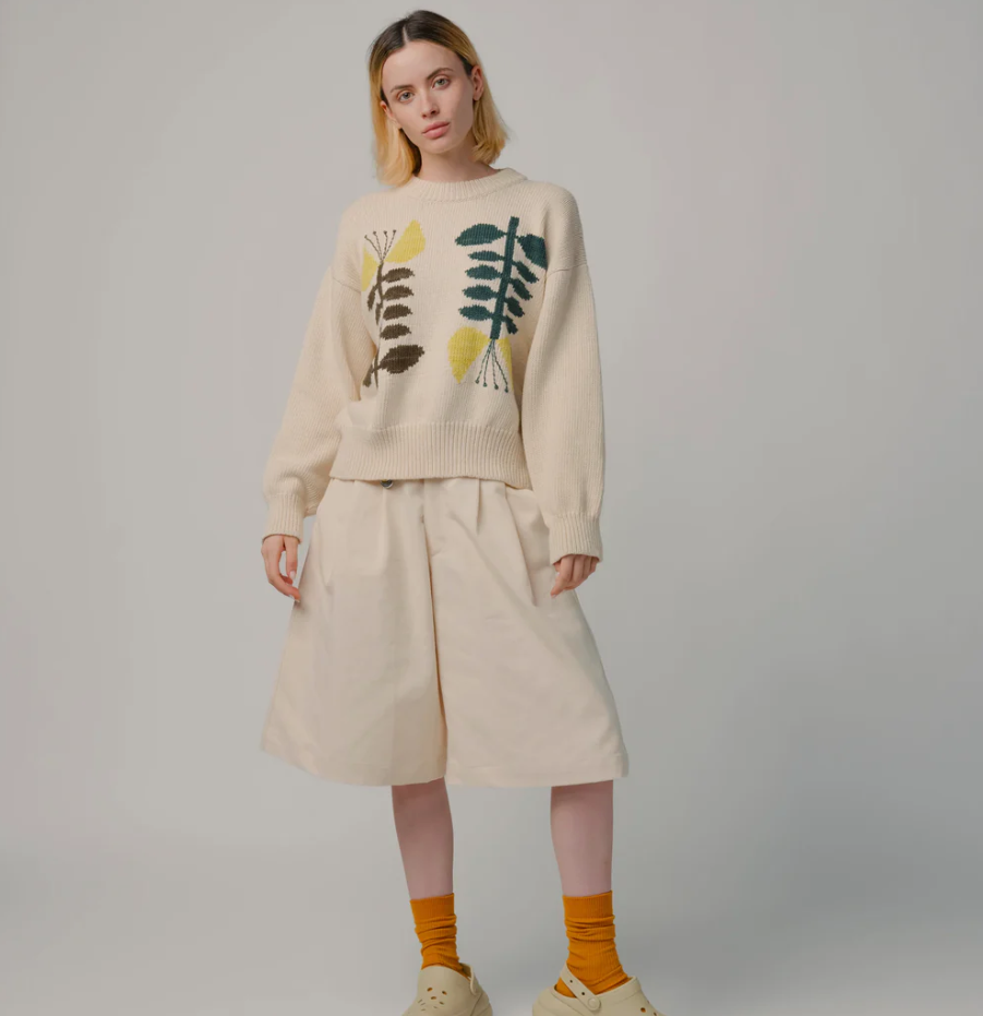 Degen - Yarrow Embroidered Flora Sweater