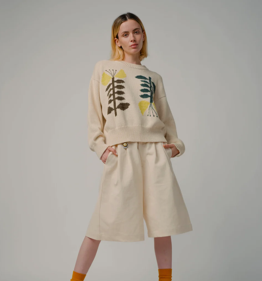 Degen - Yarrow Embroidered Flora Sweater