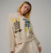 Degen - Yarrow Embroidered Flora Sweater