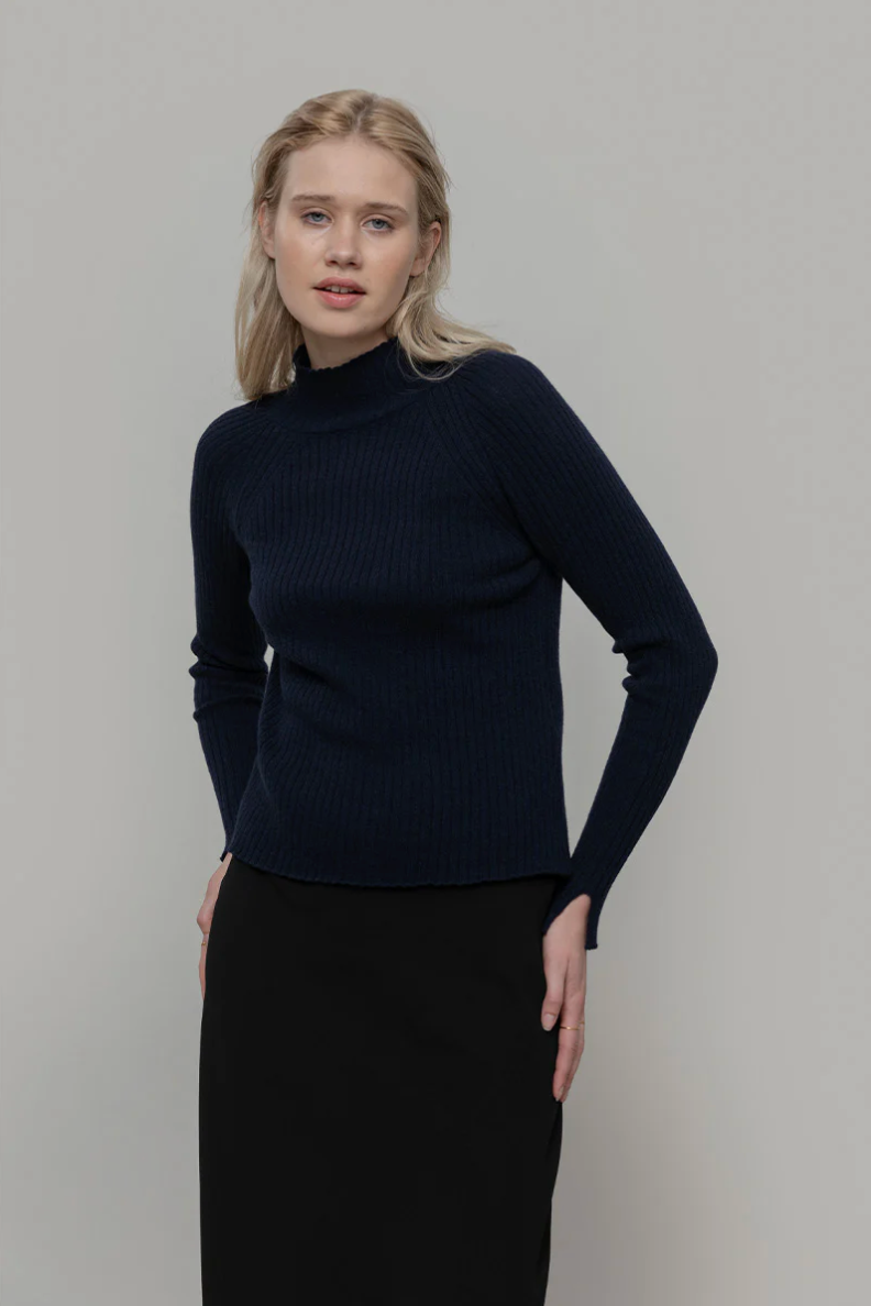 Rifo - Euridice Woman Cashmere Sweater - Blue Mora