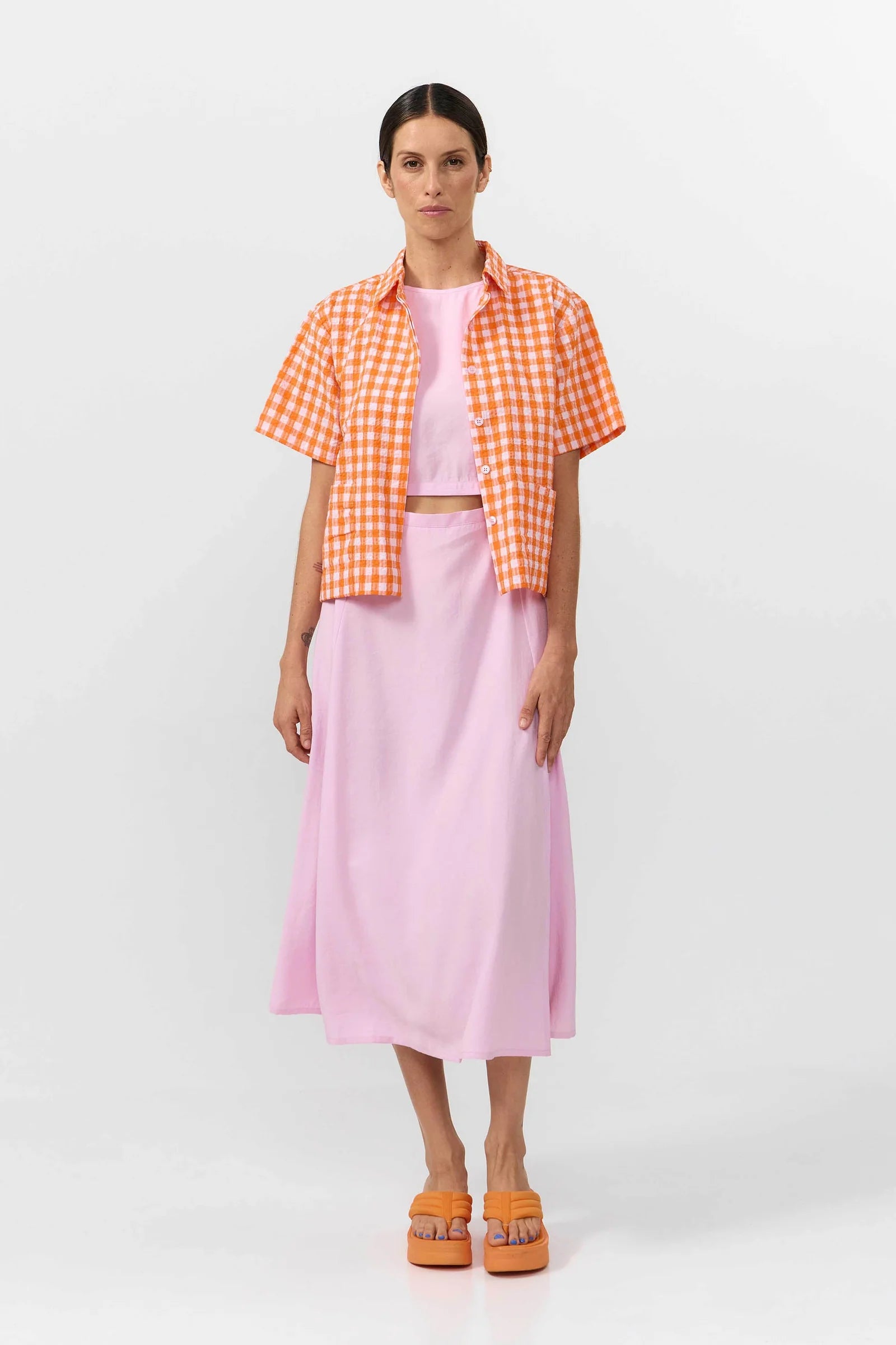 Suite13Lab - EDER SHIRT CHECK ORANGE