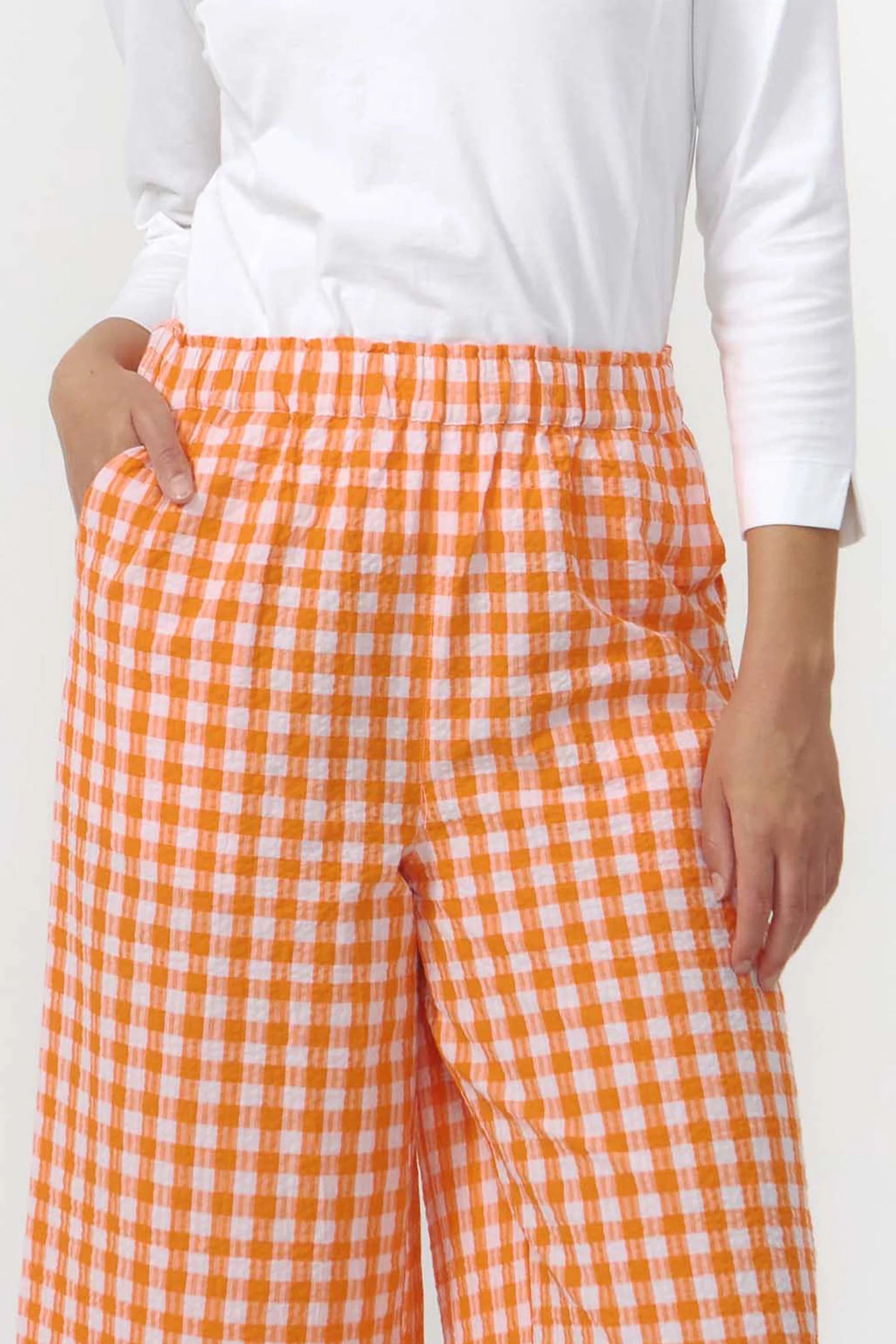 Suite13Lab SANTA PANTS CHECK ORANGE