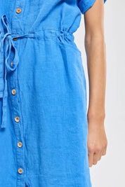 Armor Lux Belted dress Linen Saphir Blue Lyseblå