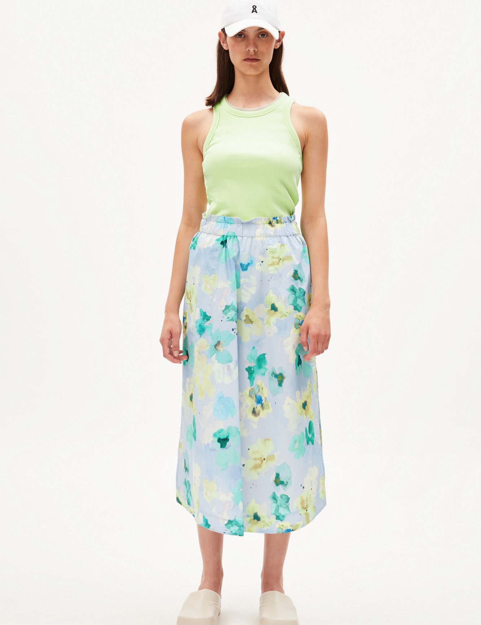 Armedangels Aaimemi aqua floral skirt