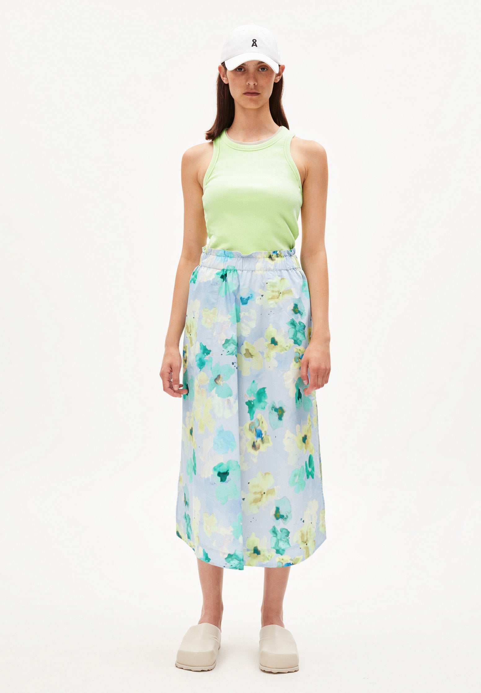 Armedangels Aaimemi aqua floral skirt