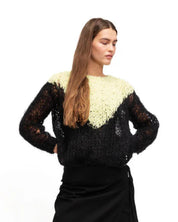 gudrun & gudrun Aurora Sweater Gul og Sort
