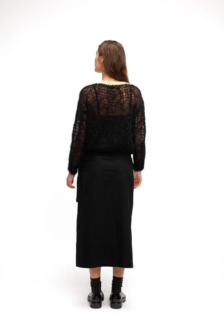 gudrun & gudrun Aurora Sweater Gul og Sort