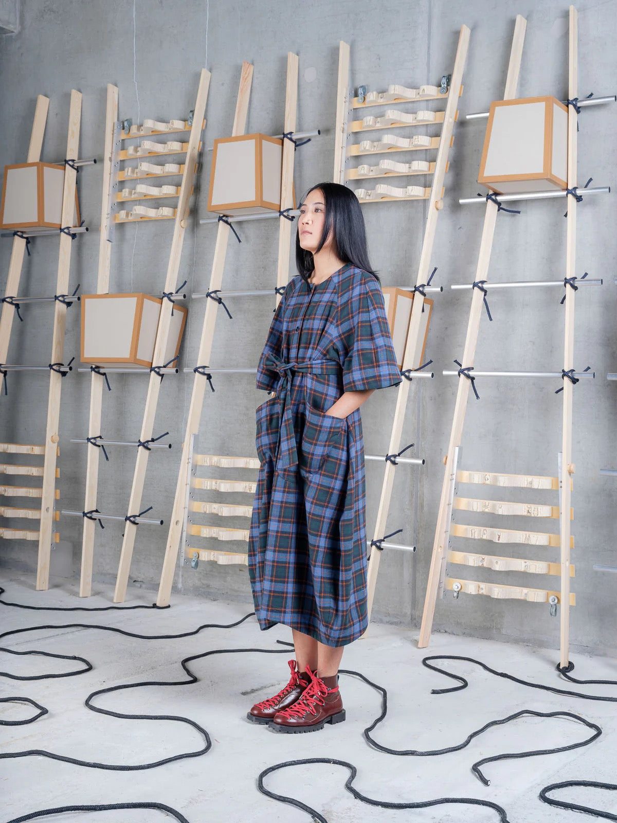 Henrik Vibskov One Dress - Blue Flannel Checks