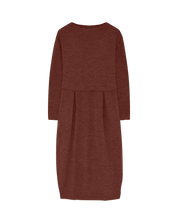 dress long pleats & high neck - Rosewood