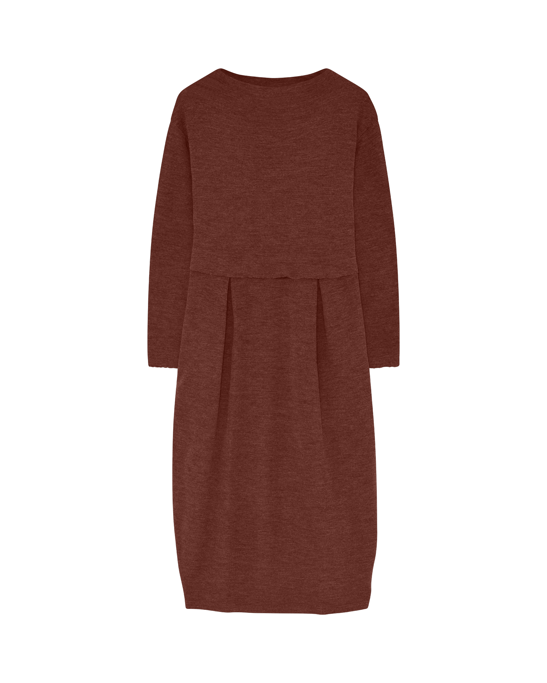 dress long pleats & high neck - Rosewood