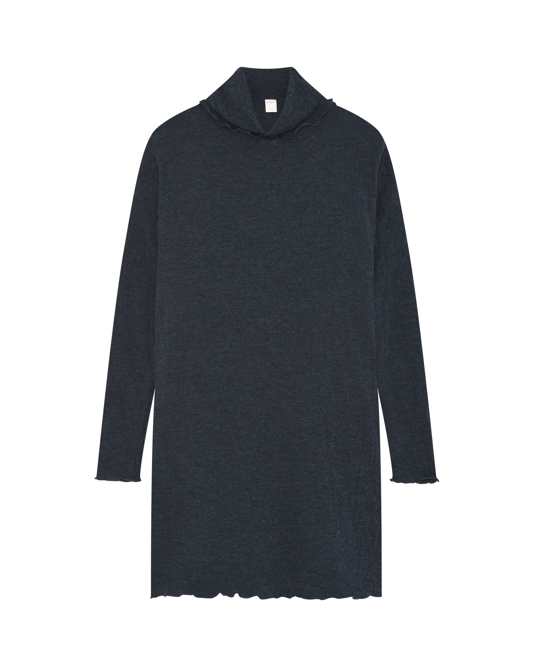 By Basics Dress wide roll neck - Midnight Blue Melange