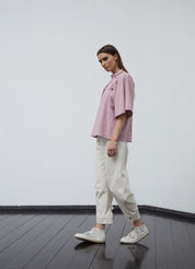 PILE DENIM PANTS - ECRU