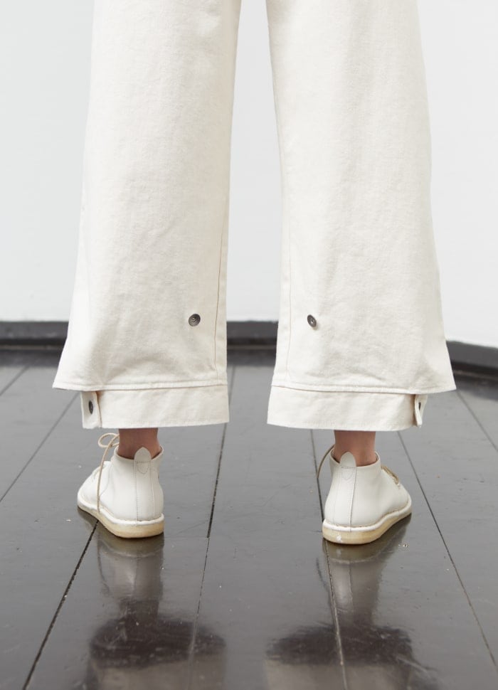 PILE DENIM PANTS - ECRU