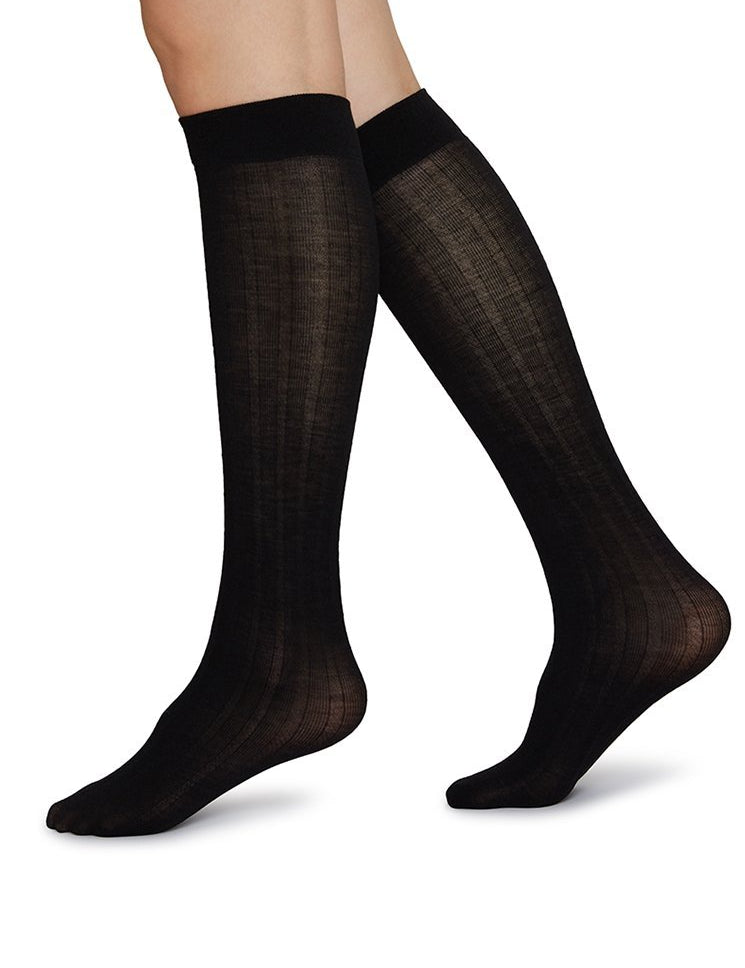 Swedish Stockings - Freja bio wool knee-highs - Black