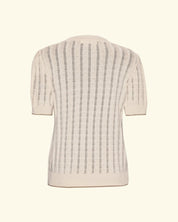 Grobund Almine tee Den beige med kontrast kant