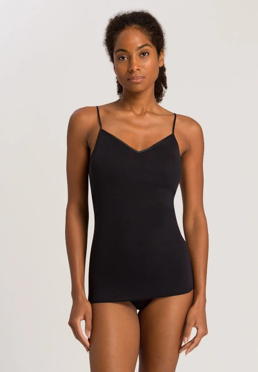 Hanro -  Spaghetti Top Padded - Cotton Seamless Black