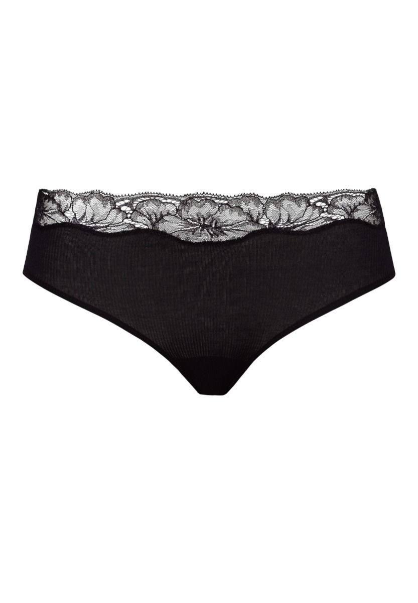 Hanro - Lace Delight High Cut Brief (1378) - Black – Langsamt