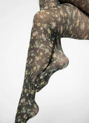 Swedish Stockings - Ada flower tights - Black/multi