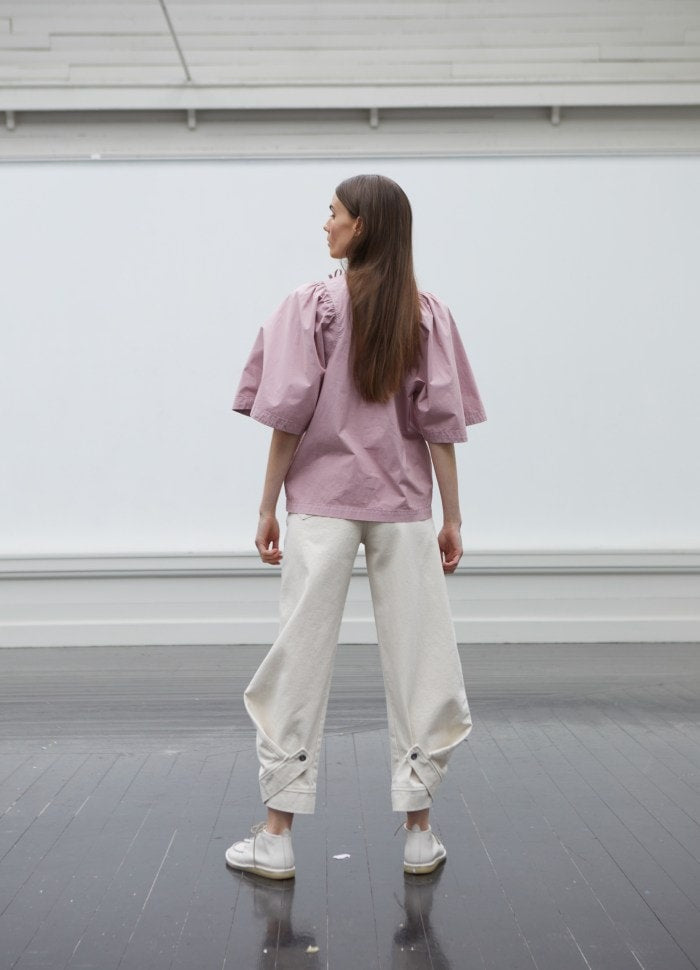 PILE DENIM PANTS - ECRU