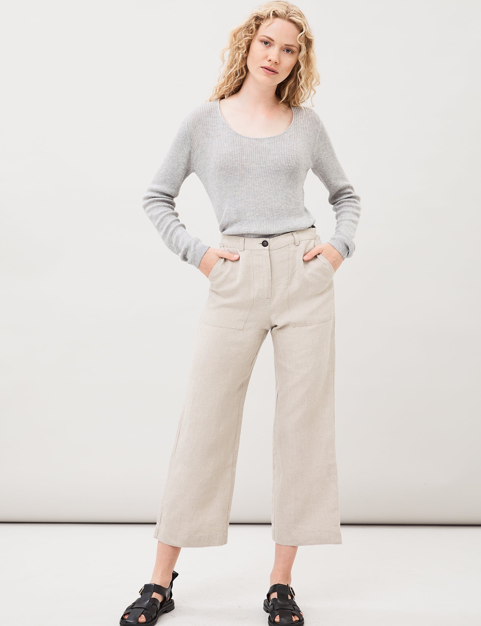 Maska Lissy Linen Pants oat beige