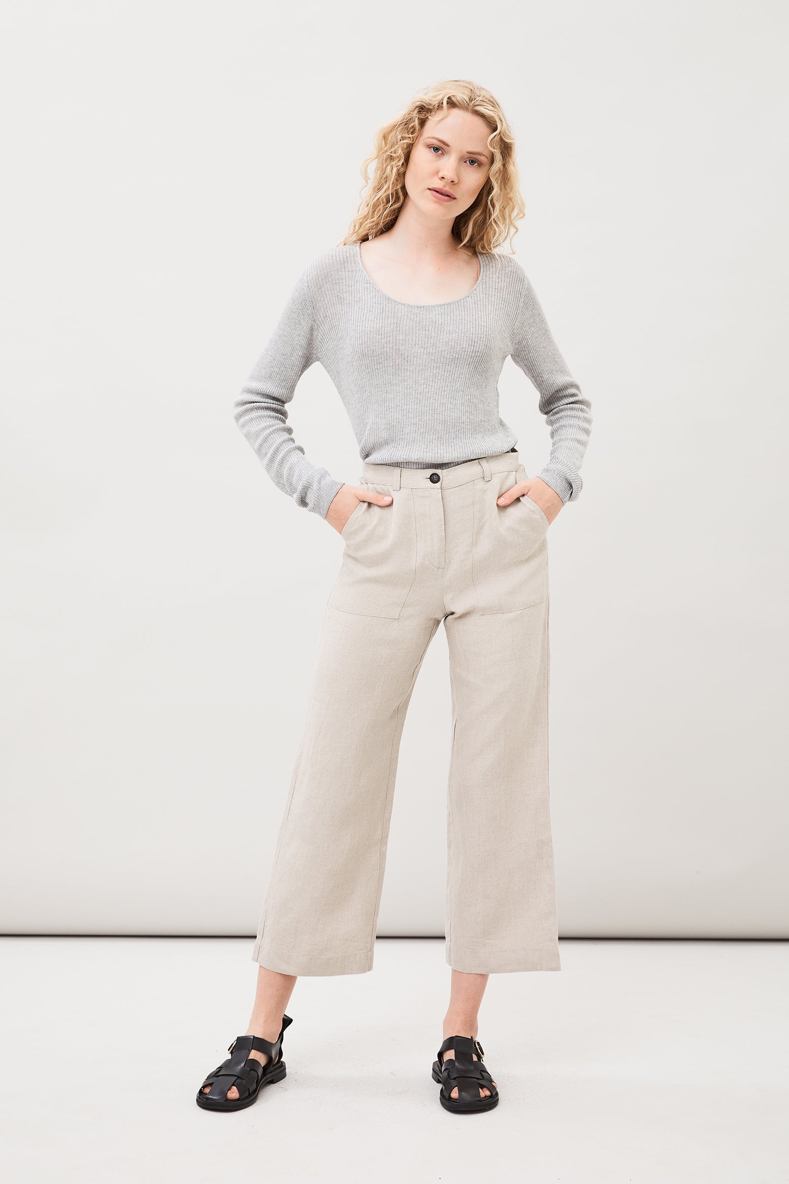 Maska Lissy Linen Pants oat beige