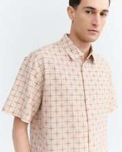 Thinking Mu - Kurtis oversize lattice plaid shirt