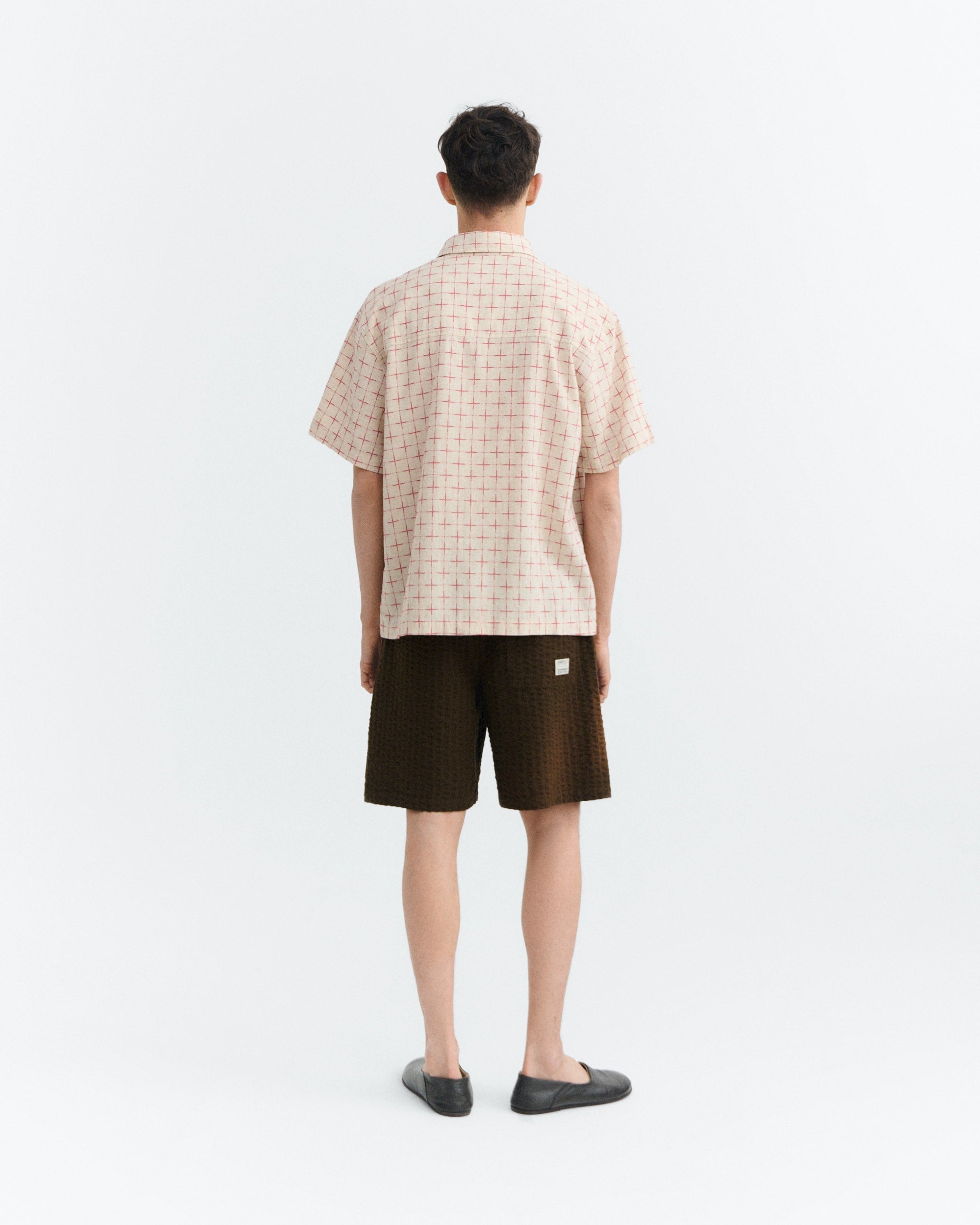 Thinking Mu - Kurtis oversize lattice plaid shirt