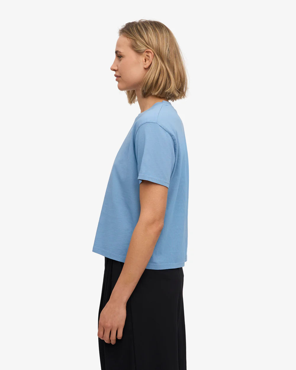 Colorful Standard Organic Boxy Crop Tee - Seaside Blue