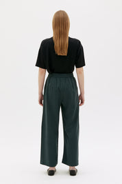 Maska - Thea flowy tencel pants - Dark bottle green