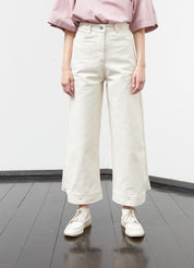 PILE DENIM PANTS - ECRU