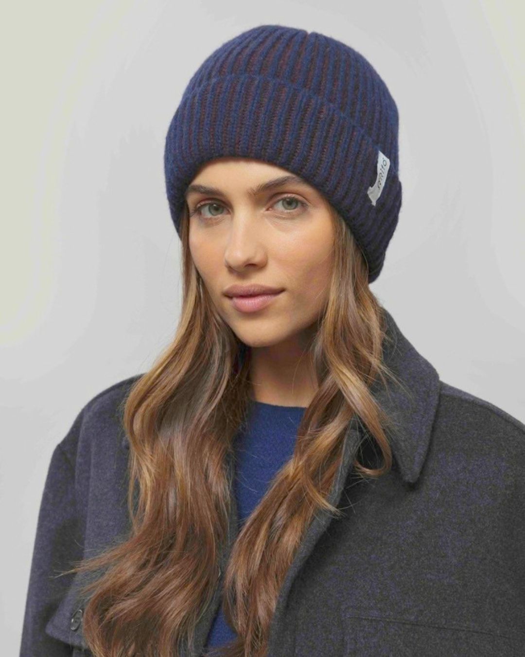 Rifo Teo Cashmere Beanie Blue-Brown