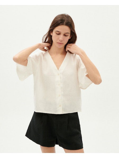 Thinking mu white hemp libelula blouse