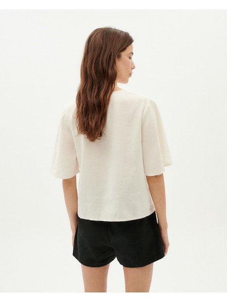 Thinking mu white hemp libelula blouse