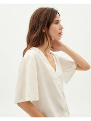 Thinking mu white hemp libelula blouse