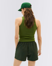 Thinking mu Green Seersucker Checks Geranio Shorts