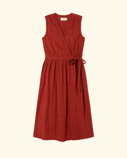 Red cuadrito Amapola dress