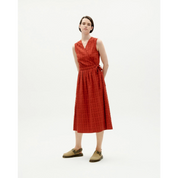 Thinking Mu Red cuadrito Amapola dress
