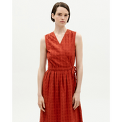 Thinking Mu Red cuadrito Amapola dress