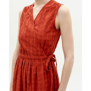 Thinking Mu Red cuadrito Amapola dress