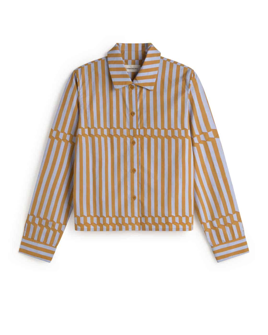 Thinking Mu - Striped poplin Esqué Duna blouse