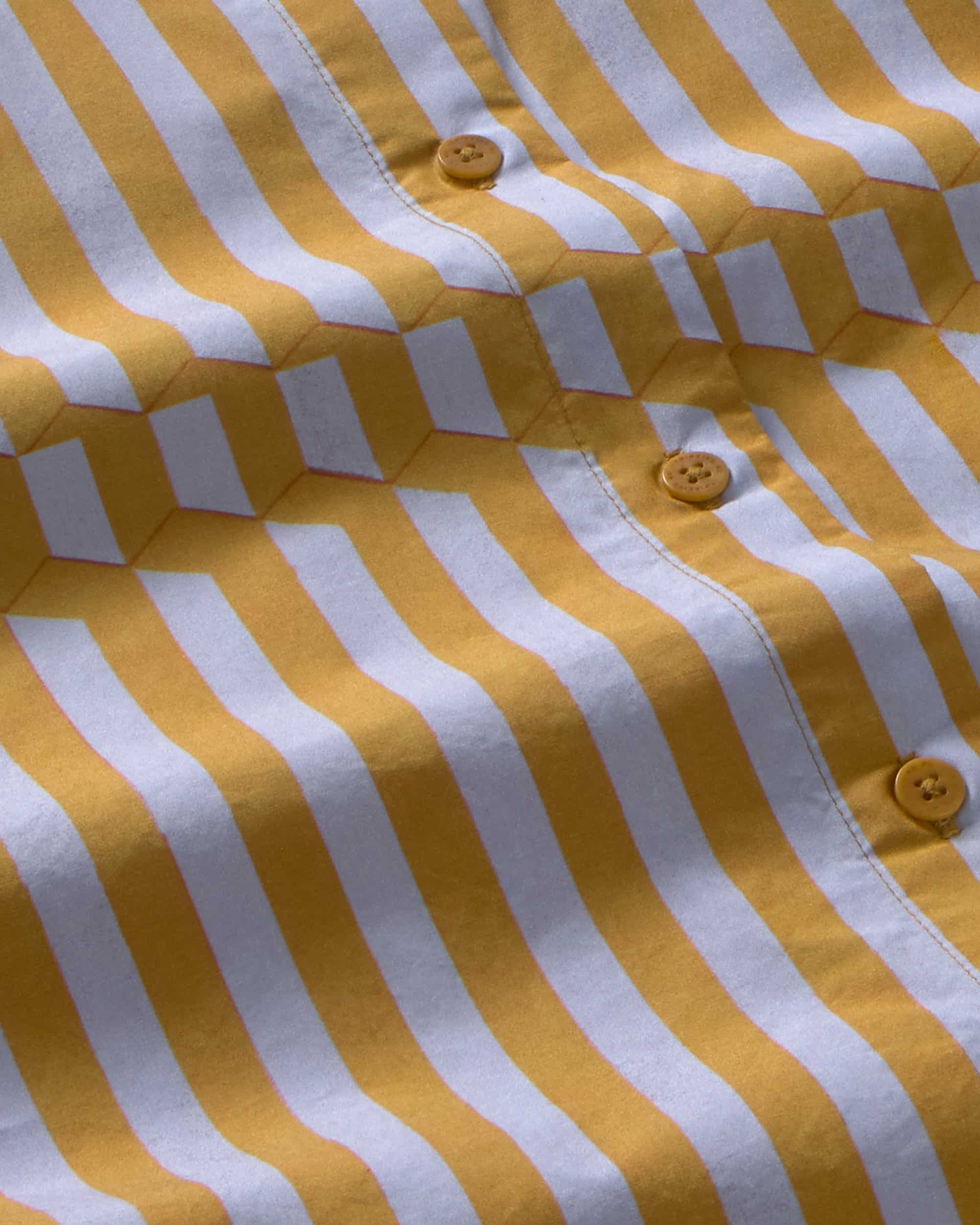 Thinking Mu - Striped poplin Esqué Duna blouse
