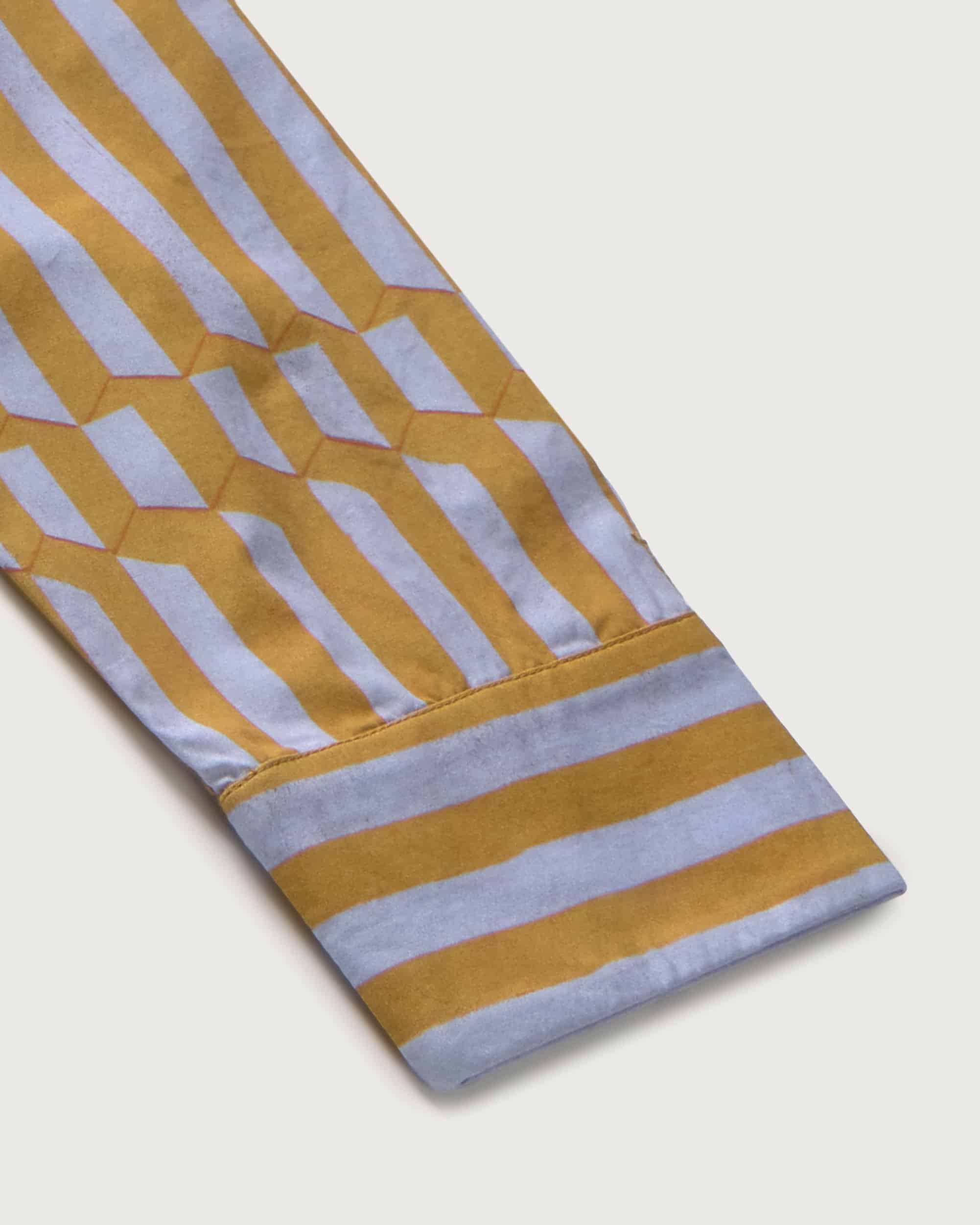 Thinking Mu - Striped poplin Esqué Duna blouse