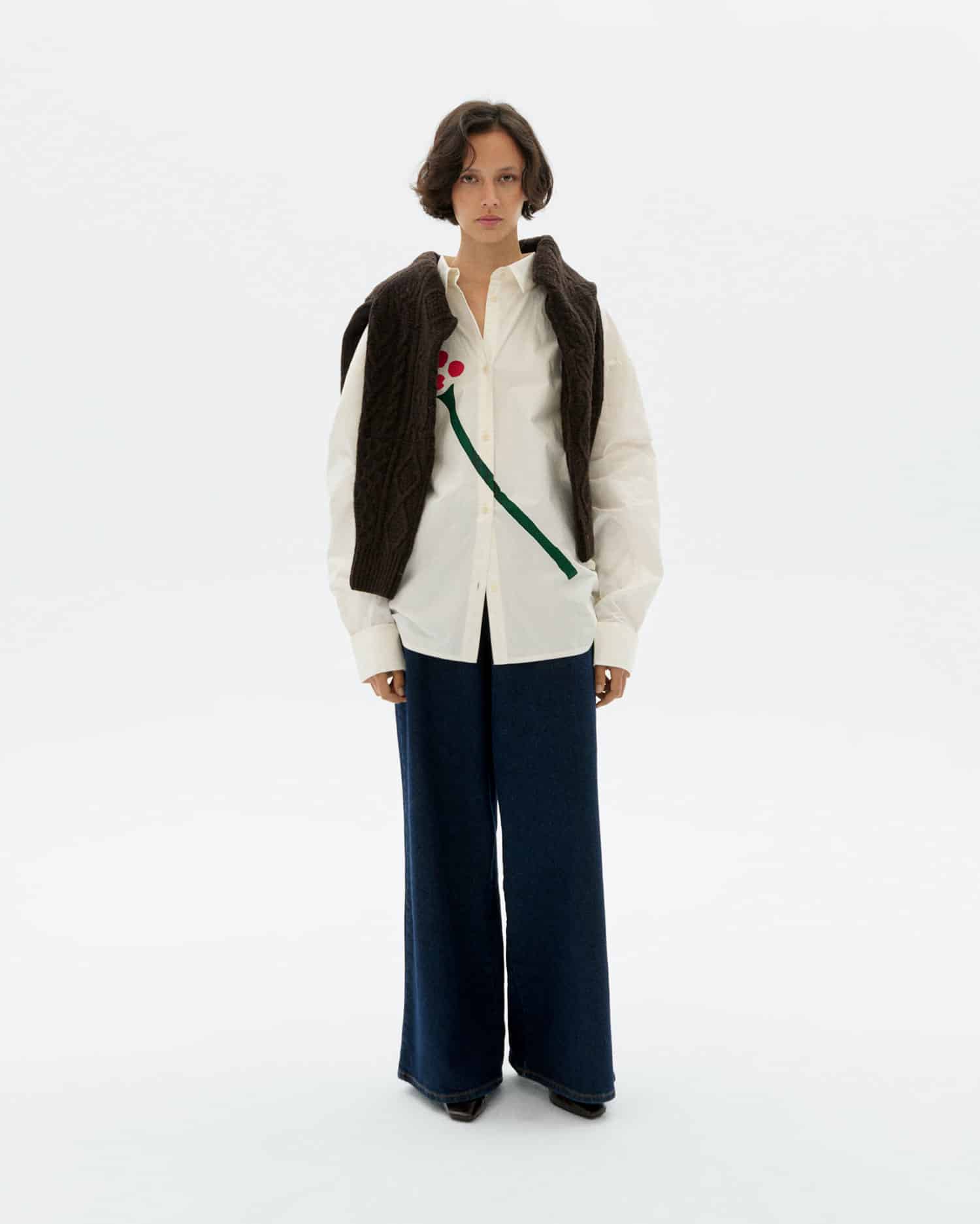 Thinking Mu - Poplin flower Juana blouse