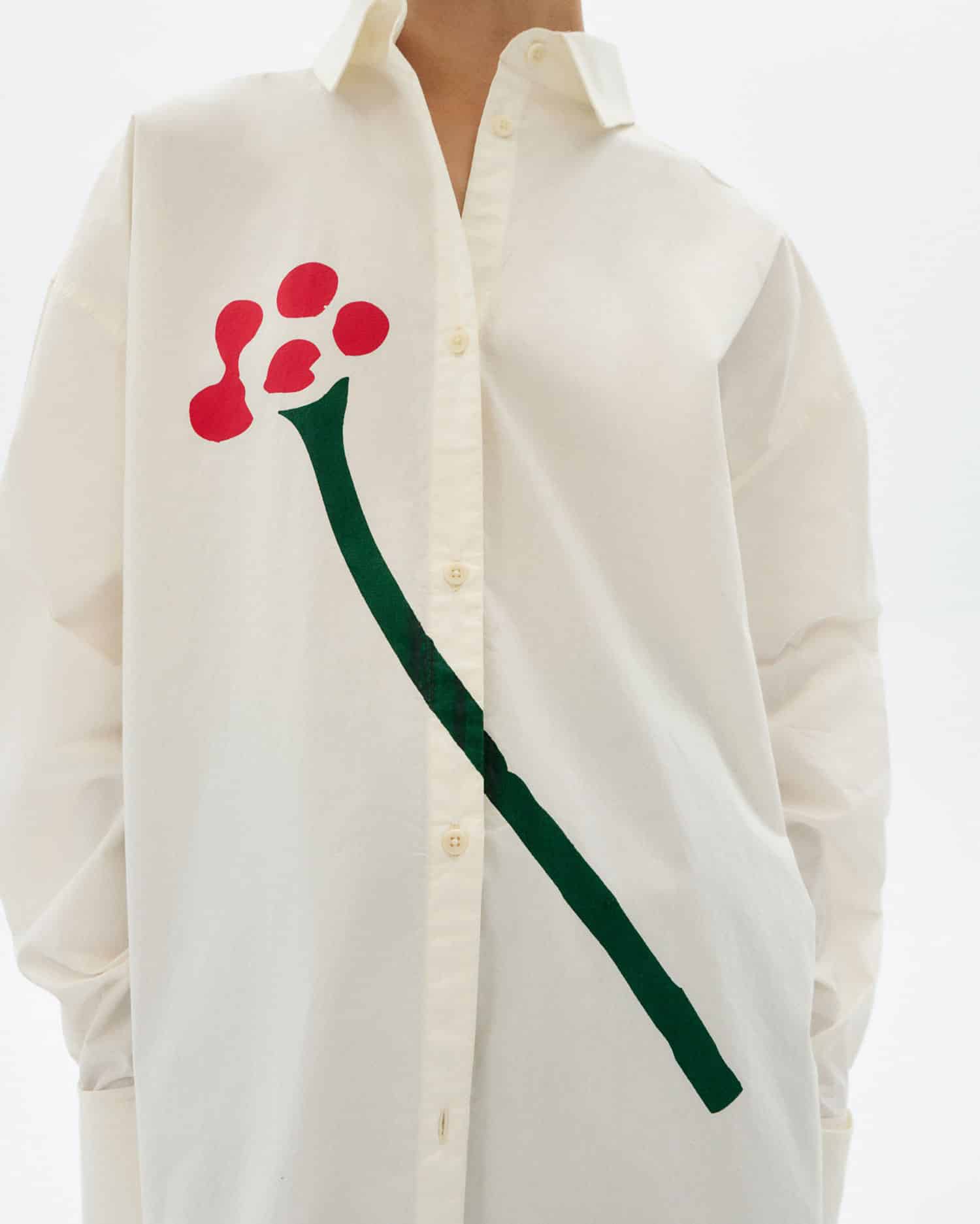 Thinking Mu - Poplin flower Juana blouse