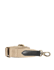 O MY BAG - Herringbone Webbing Strap - Sand & Black